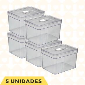 Caixa Organizaodora Transparente Acrilico Quadrado Jogo 5 UN
