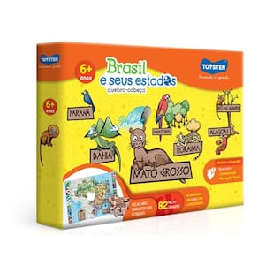 Quebra Cabeça - Brasil e seus Estados 82 peças Grandes