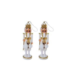 Kit 2 Quebra Nozes Decor Pendente 17cm Branco e Dourado Luxo - Magizi