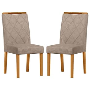 Cadeira para Mesa de jantar Sarah Kit 2 Peças Ype Camurça Marrom – New Ceval