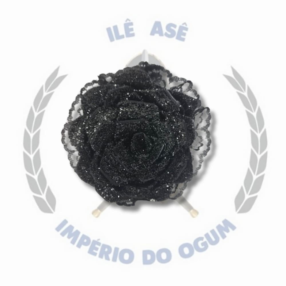 Flor De Cabelo Veludo - Preto