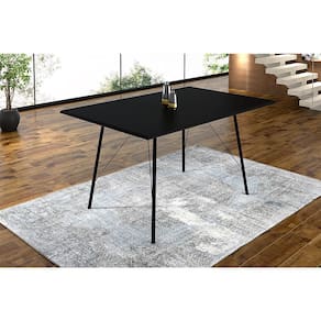 Mesa Sala de Jantar Paraty Preto 120x75cm Tampo Preto