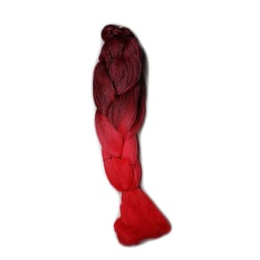 Cabelo Sintético Jumbão 399Gr Para Trança Box Vermelho Ombre