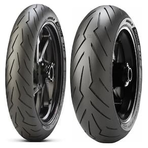 Par De Pneu 120/70Zr-17 58W + 180/55Zr-17 73W Esportivo Diablo Rosso Iii Uso Sem Camara