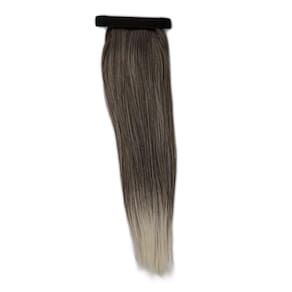 Rabo De Cavalo Com Xuxa Liso 60Cm Fibra Orgânica Loiro Cinza