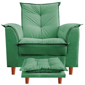Poltrona Para Clinica De Estética Malu Puff e Almofada Verde
