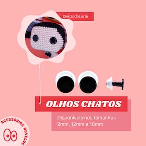 5 Pares de Olhos Pretos Chatos Chapados Com Trava de Segurança Novelus