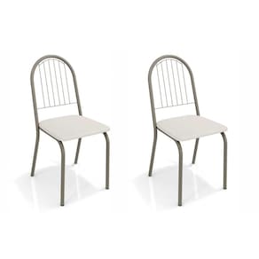 Kit 2 Cadeiras Sala Jantar Noruega 2C077NK 2 Un Níquel/Courano Branco - Kappesberg