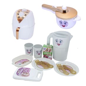 Princesa Cozinha Jantar Menina Air Fryer Brinquedo 14Pç