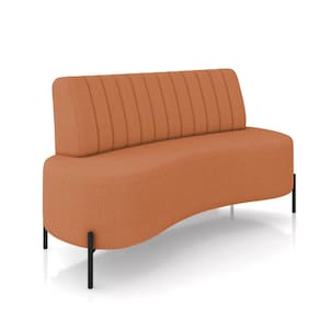 Sofá 2 Lugares Living 135cm Pé Ferro Pto Maraú Bouclê Mostarda K01 - D`Rossi