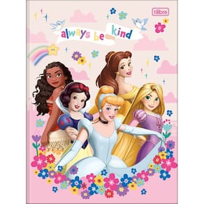 Caderno Escolar Brochura Capa Dura Princesas 48 Folhas 1 Materia Tilibra | Desenho Animado