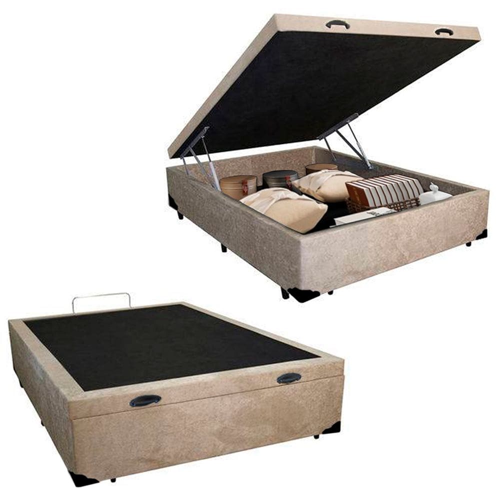 Cama Box Baú Viúva SerenePrime Suede Bege 44x128x188