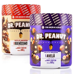 2X Dr Peanut Pasta De Amendoim 600g Sabores Avelã Buenissímo