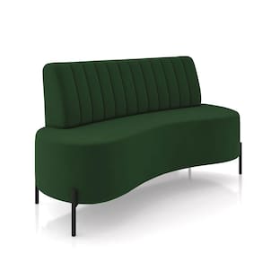 Sofá 2 Lugares Living 135cm Pé Ferro Pto Maraú Veludo Verde K01 - D`Rossi