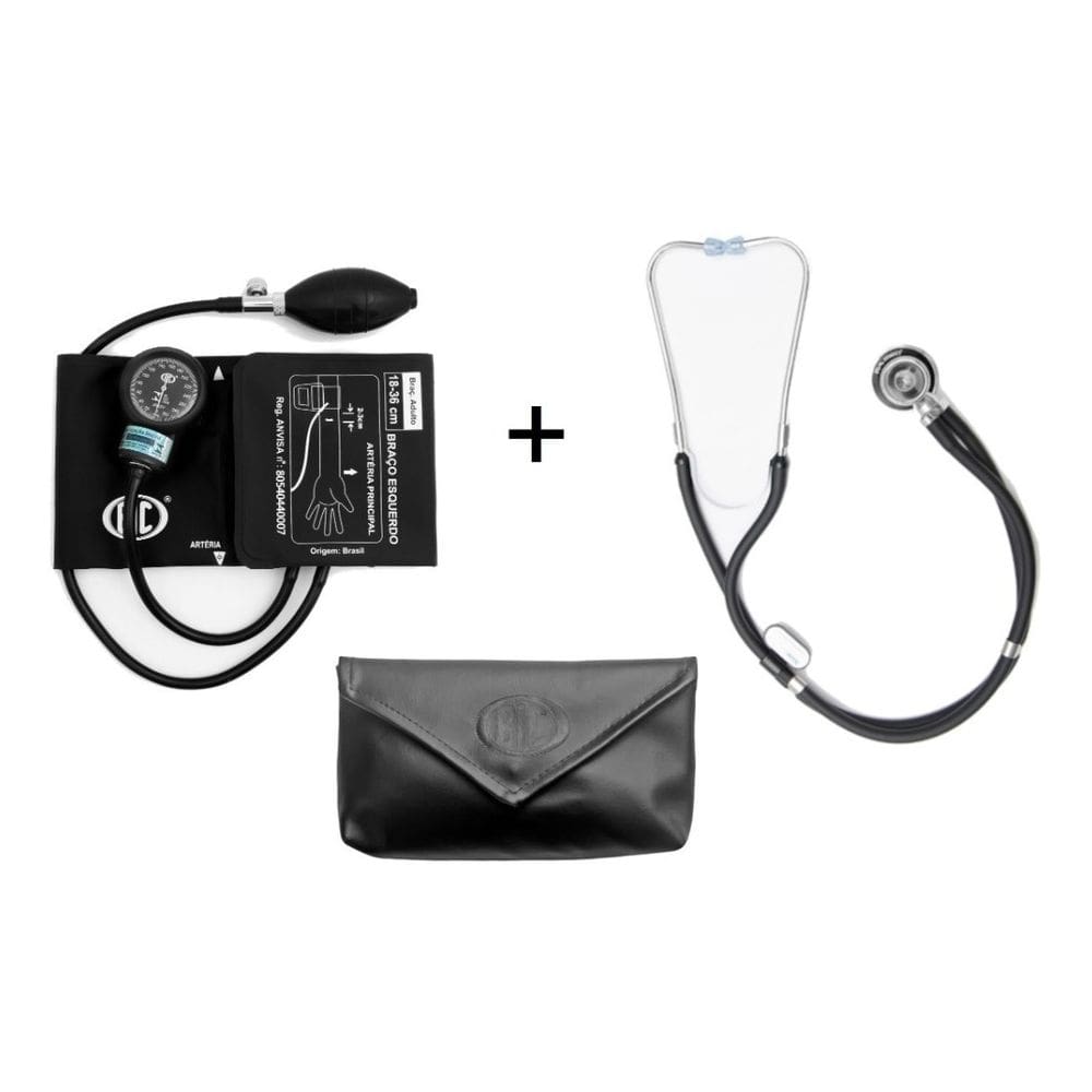 Kit Rappaport Estetoscópio Duplo P. A. MED + Esfigmomanometro Aparelho De Medir Pressão Arterial NEW INNOVA PLUS