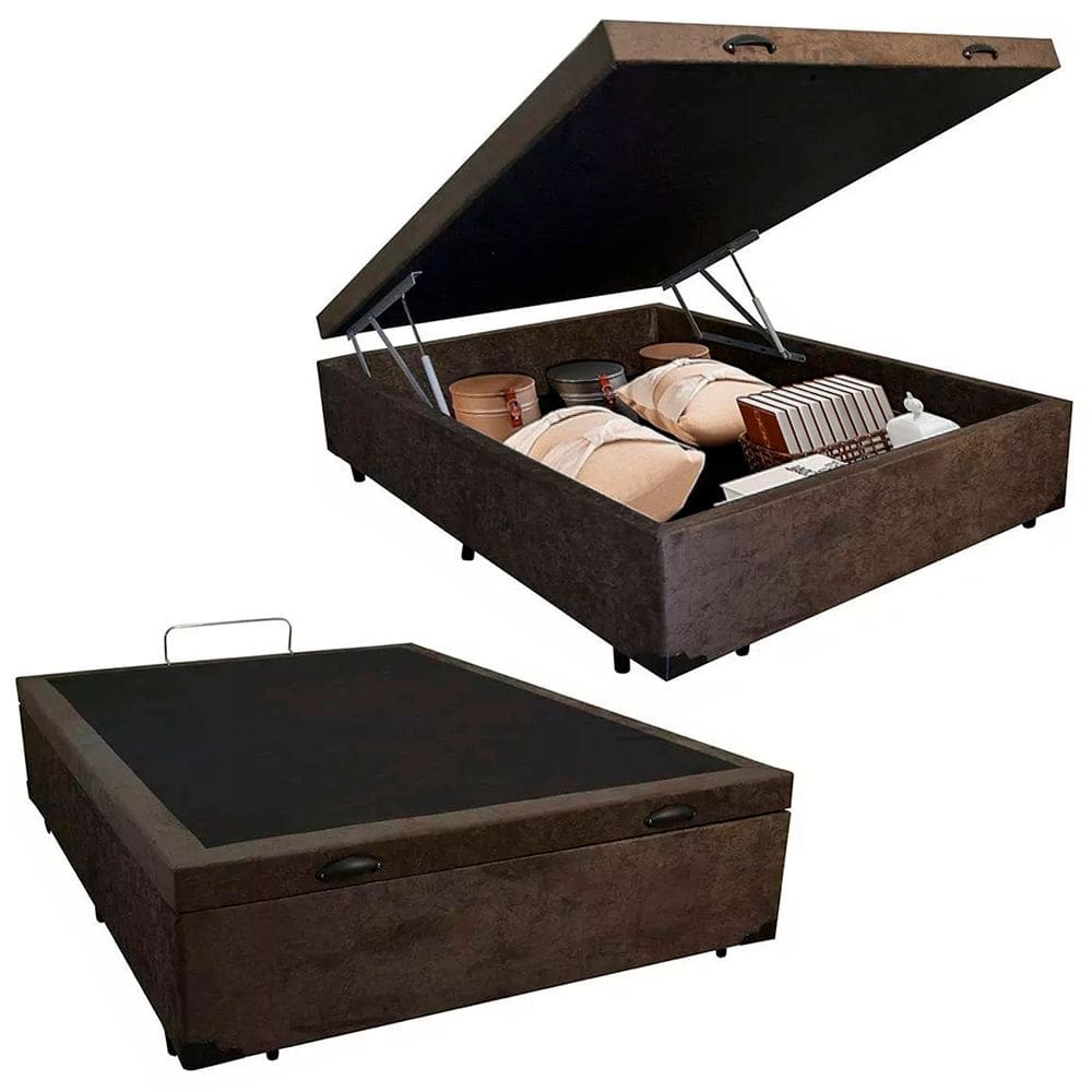 Cama Box Baú Viúva SerenePrime Suede Marrom 44x128x188