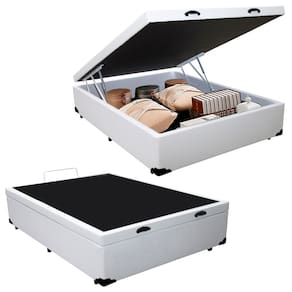 Cama Box Baú Viúva SerenePrime Sintético Branco 44x128x188