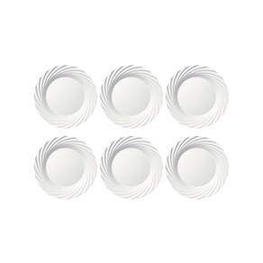 Jogo Pratos Raso Jasmim Opaline Branco Vidro Nadir Kit 6 Un