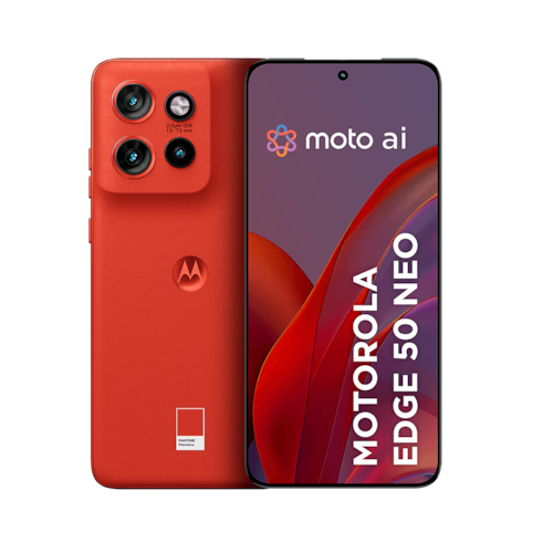 imagem-Smartphone Motorola Edge 50 Neo 5G - 256GB 16GB (8GB RAM+8GB Ram Boost) 50MP Sony Camera Moto AI Ultrarresistencia militar - Poinciana