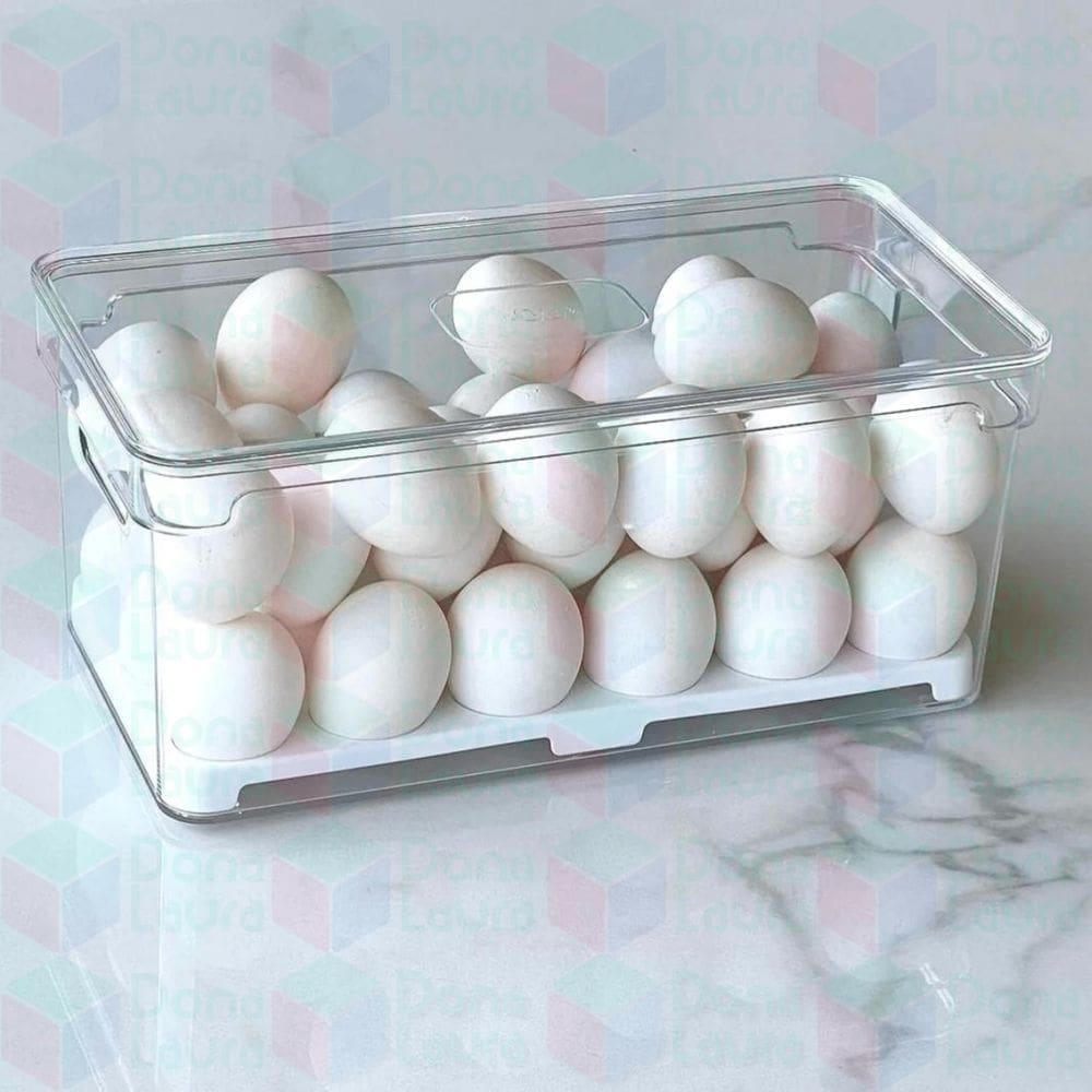 Kit 5 Organziador Multiuso Transparente Porta Ovos Retangular