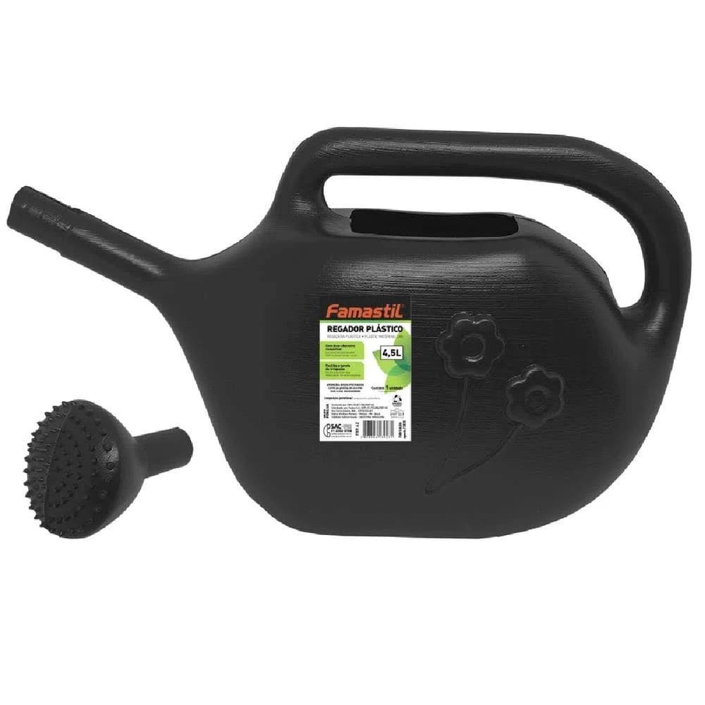 Regador Plástico 4,5L Preto Famastil