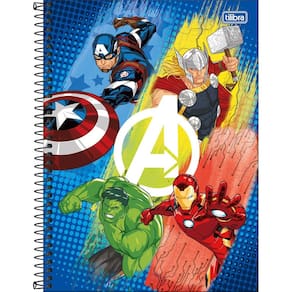 Caderno Espiral Universitário 1 Matéria Avengers Fit (Vingadores) 80 Folhas Tilibra