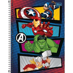 Caderno Espiral Universitário 1 Matéria Avengers Fit (Vingadores) 80 Folhas Tilibra