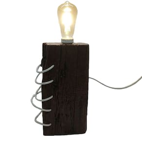 Luminária Rústica de Mesa Madeira de Demolição
