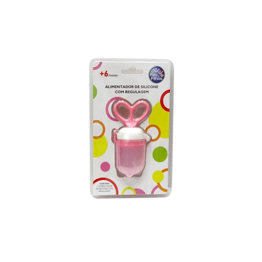 Alimentador De Silicone Com Regulagem  Rosa