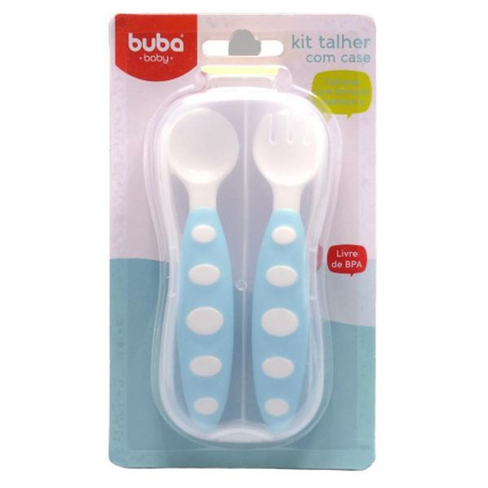 Kit Talher Com Case Azul Buba