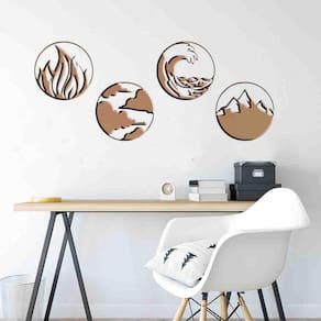 Quadro Mandala Decorativa 4 Elementos Vazado - Mdf 3Mm 001