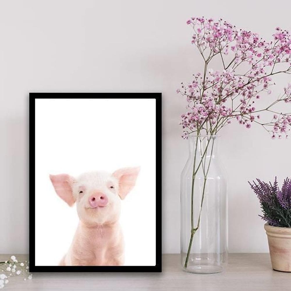 Quadro Porquinho Baby Sorrindo 45X34Cm