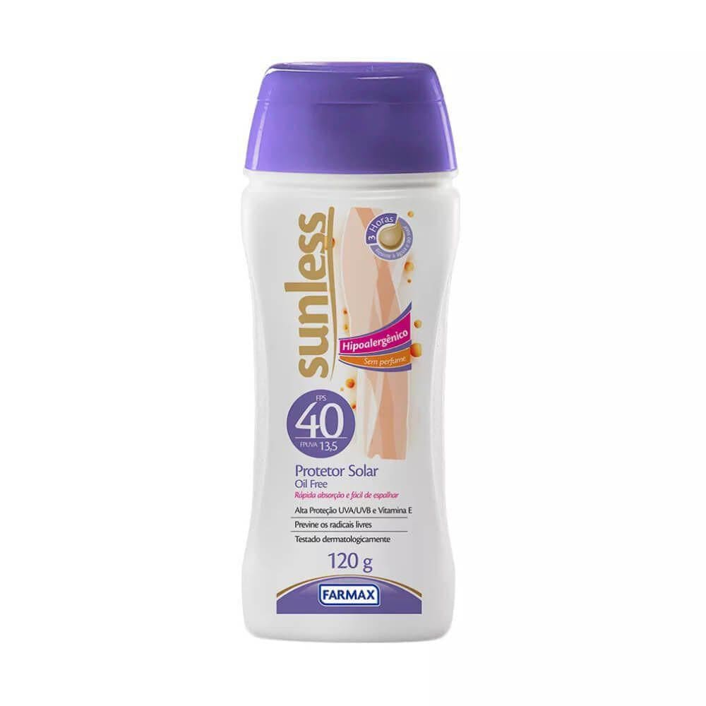 Protetor Solar Sunless Fps40 Hipoalergênico 120Ml