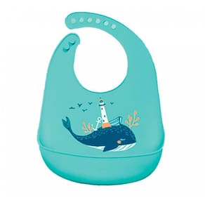 Babador De Silicone Bichos Verde Baleia Kababy