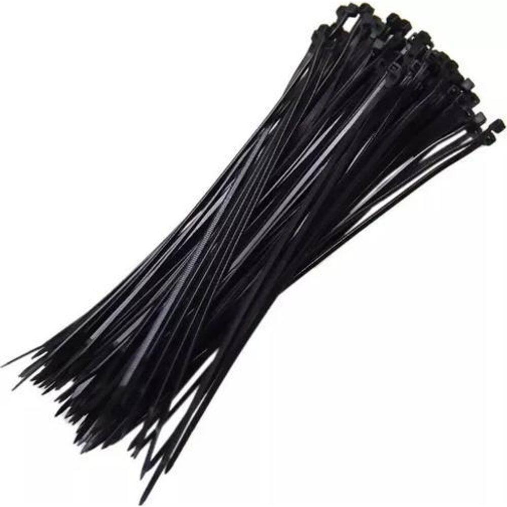 Abraçadeira De Nylon 2,5X200Mm Com 100 Peças Preta - Eda