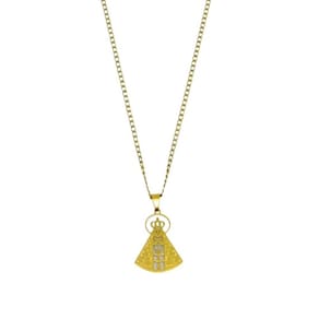 Corrente de Nossa Senhora Aparecida em Inox Dourado