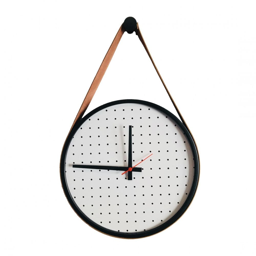 Relógio Adnet Preto Alça Caramelo 30cm