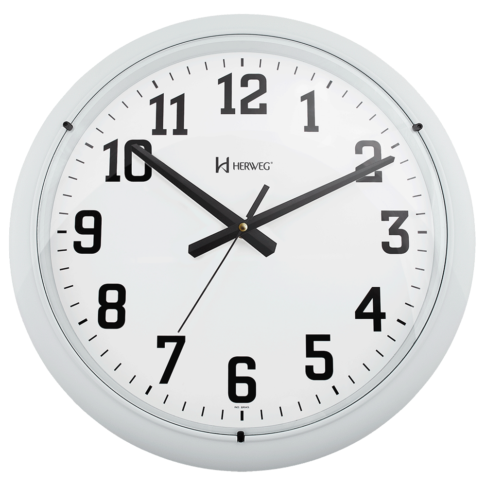 Relógio de Parede 40 cm Branco Fosco Grande Herweg