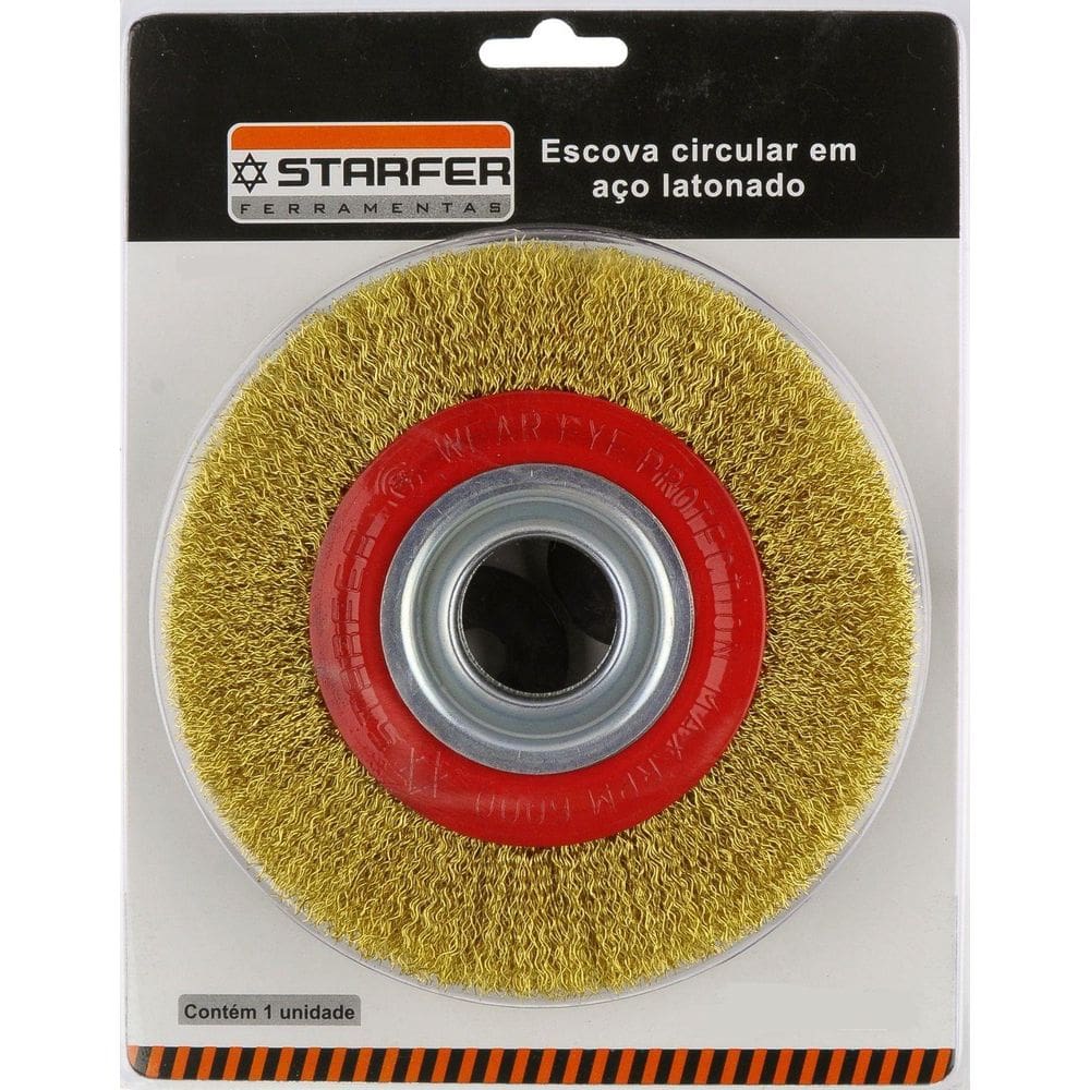 Kit 4 Un Escova Circular Em Aço Latonado Starfer 6X5/8”
