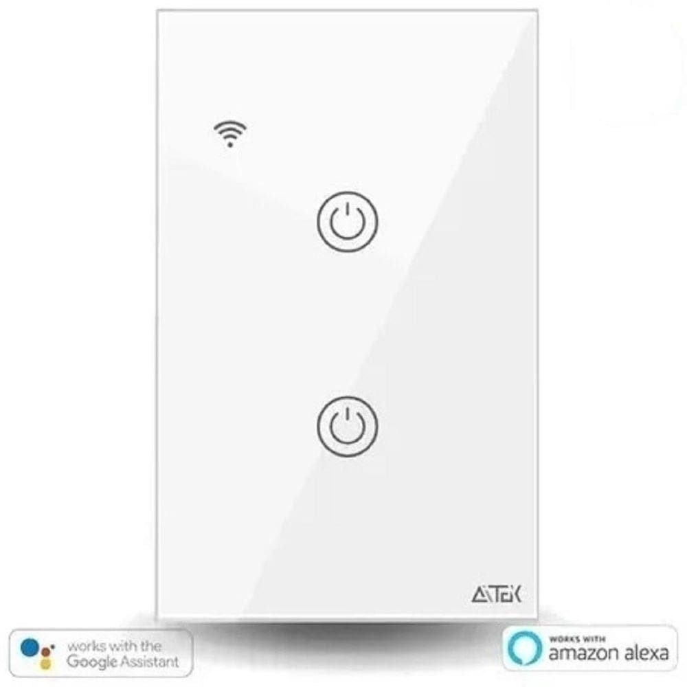 Interruptor Touch Wifi Inteligente 2 Tecla Alexa Google Siri