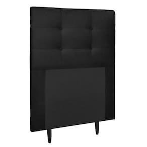 Cabeceira Estofada Cama Solteiro 90 cm Helena Suede Preto