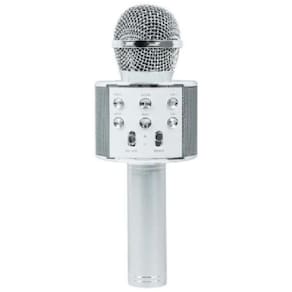 Microfone Ws 858 Bluetooth Karaokê Silver - Handheld Ktv