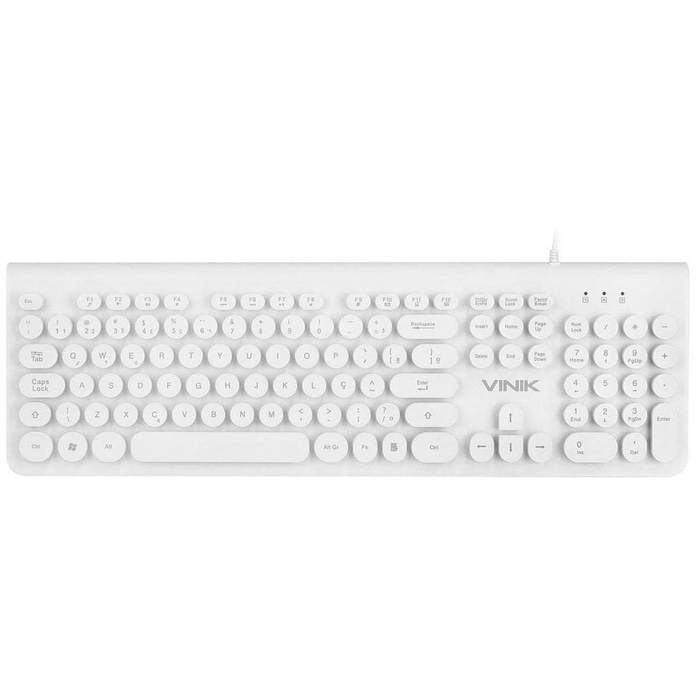 Teclado Usb Dynamic Circle Abnt2 Teclas Redondas Branco Homologação: 79902113999