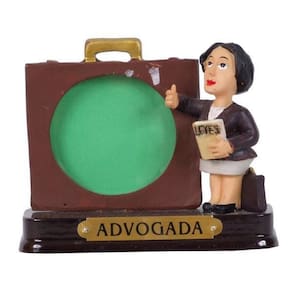 Miniatura Profissional Advogada De Resina Com Porta Foto 8Cm
