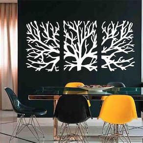 Quadro Decorativo Galhos Branco 6Mm Vazado - Mdf