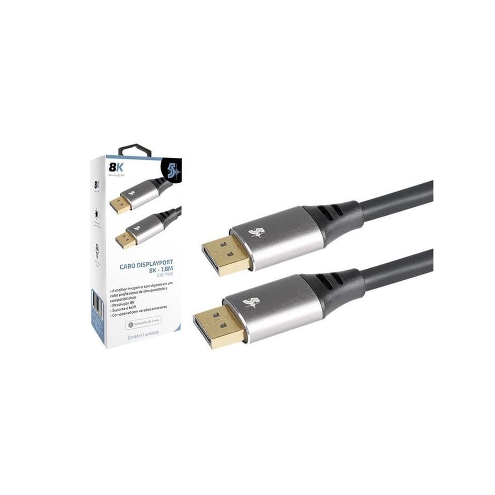 Cabo Displayport M 1.4 Hdr 8K Com Trava 1,8M 018-7499 5+
