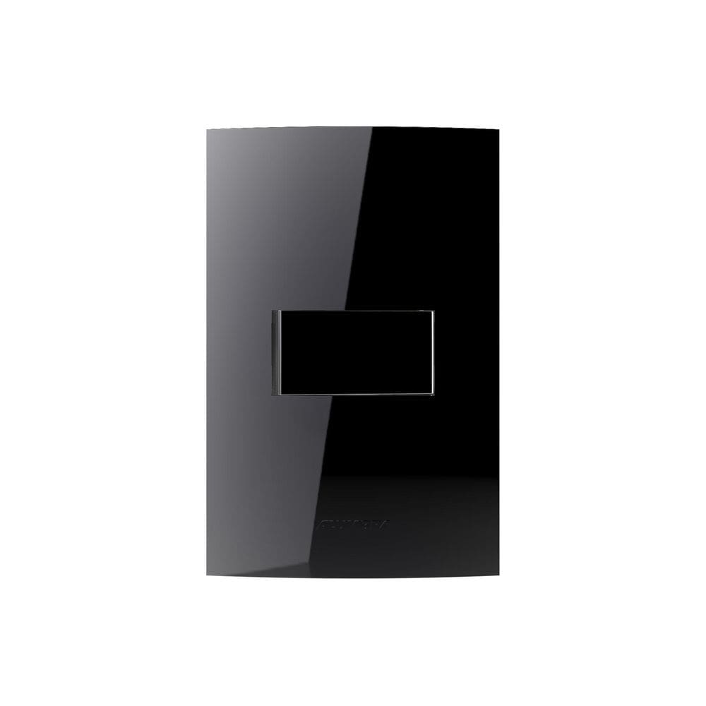 Conjunto 1 Interruptor Simples 4X2 Preto Black Piano Alumbra
