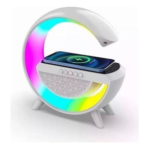 Luminária Caixa De Som Potência Bluetooth Rgb Indução