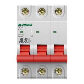Disjuntor Tripolar 3P 10A Curva C Albr3 Alumbra