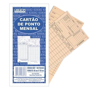 Cartão De Ponto Mensal Sd 86X180 Spiral 100 Un